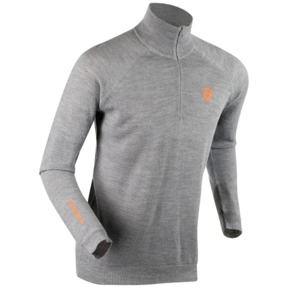 Bjorn Daehlie Lodge Quarter Zip Wool-Blend Pullover Sweater; Grey - Mens Medium